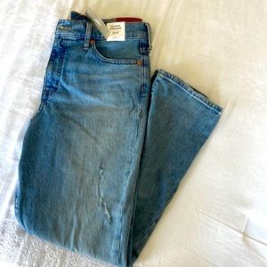 NWT J.Crew Classic Straight Distressed Jeans, size 30 tall
